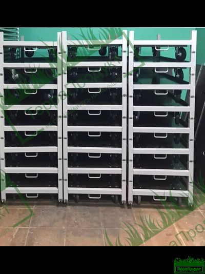 Тележка тролль и основание на колесах + 4 направляющих траверса 1350х565х1900,