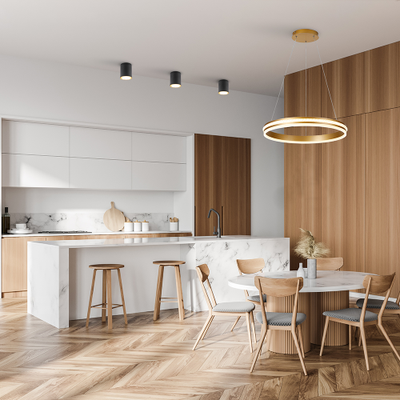 Feron св-к-люстра подвес св/д 60W(4200lm) 4000K 4K золото 500x500x1200 AL5888 SHINNING RING 41698