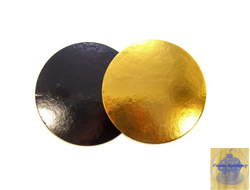Подложка усиленная 3,2 мм золото/черная d 20 см