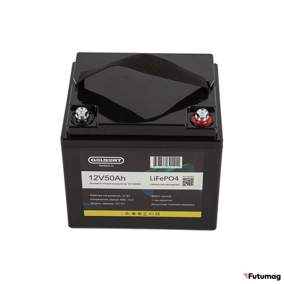 Литиевый тяговый аккумулятор Gelbert LiFePO4 (12V/50Ah/50A/600Wh) [6-GFM-38]