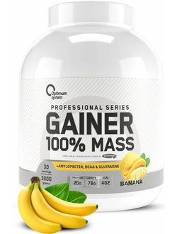 100% Mass Gainer (3 кг.) Optimum system. Банан