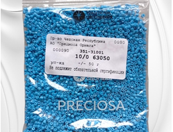 Сатиновый аквамарин бисер