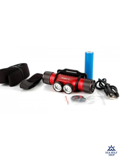 Фонарь подводный налобный Sargan "NIGHT STAR" 900Lm, теплый свет