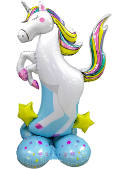 Шар 3D (50''/127 см) Фигура на подставке, Радужный единорог