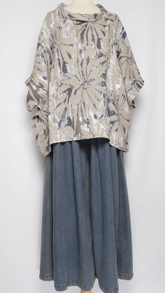 БЛУЗА ЛЁН "КИМОНО ХОМУТ АСТРА" белая, бежевая, св.бежевая, желтая до р.56