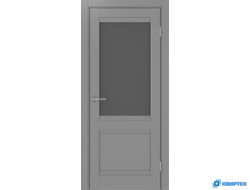 Дверь царговая экошпон Турин 502U.21 Серый стекло Сатин графит купить в Челябинске | КВИРТЕК