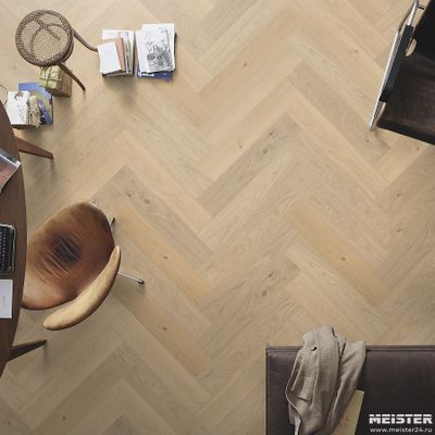 Паркетная доска Meister Дуб Классик Алебастровый 8929 HS500L