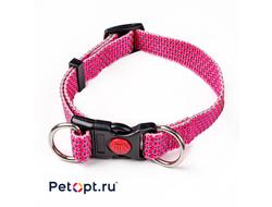 Ошейник для собак " PetOpt " M 25 мм, 30-50 см (светоотражающий, нейлоновый, два кольца)