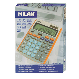 Калькулятор ПОЛНОРАЗМЕРНЫЙ настольный Milan 153512O, 12 разр, оранж
