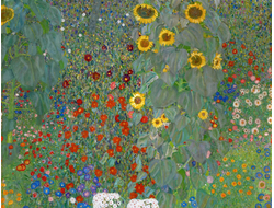 Купить греющую картину с фото репродукции Густава Климта Полисадник с подсолнухами