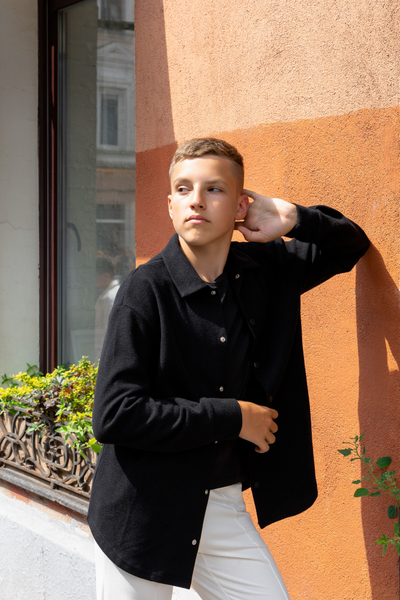 Теплая рубашка на кнопках