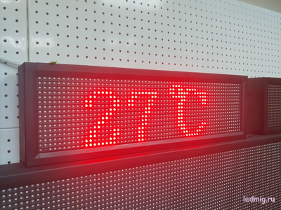 Уличные часы-[88:88]-дата-t-210х690мм (красный цвет)