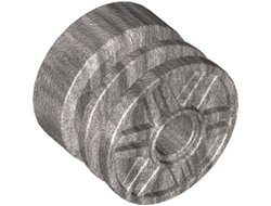 Wheel 18mm D. x 14mm with Pin Hole, Fake Bolts and Shallow Spokes, Metallic Silver (55981 / 4495345 / 6194811)