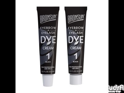 BRONSUN Крем-краска для бровей и ресниц BRC-0001, черный №1, 15мл