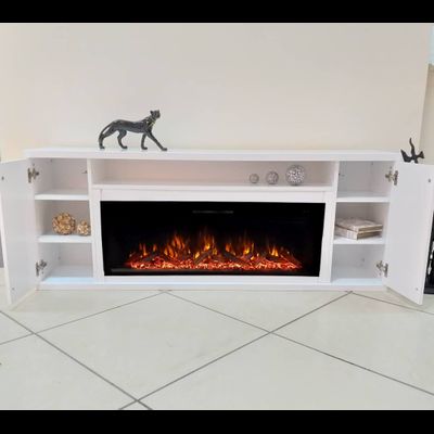 Линейный электрокамин Прованс WT с очагом Vision 42 LOG LED