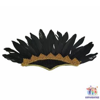 Повязка наголову с пером Черная