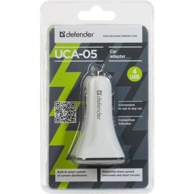 Автомобильный адаптер DEFENDER UCA-05 4USB