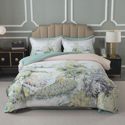 Постельное белье мако-сатин евро 200x220x1 250x270x1 50x70x4 TIS07-803