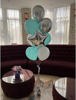 Набор из 2 фонтанов аквамарин с серебром