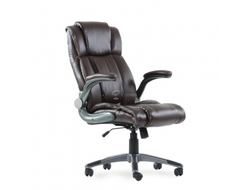 Кресло Barneo K-44 для руководителя коричневая кожа, газлифт 3кл, PU-R57 купить в Ялте