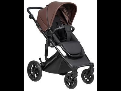 Детская коляска 3 в 1 Farfello Molly Trio Шоколадный (Экокожа)