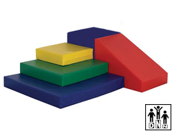 Мягкий модульный Спортивный комплекс «Островок-2» синий / красный / желтый / зеленый