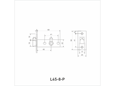 Защелка АЛЛЮР АРТ L45-8-P SB мат.золото пластик торц.планка 25мм б/ручек  [52416]