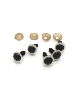 Глаза винтовые цветные, 12 мм белые