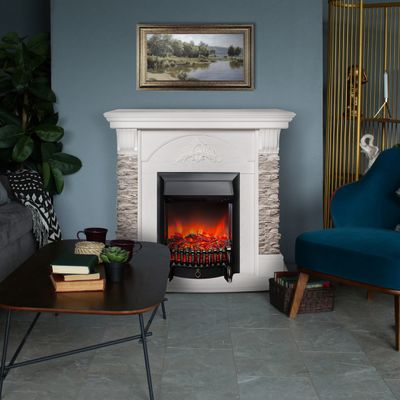 Электрокамин Атланта GR WT с очагом Fobos