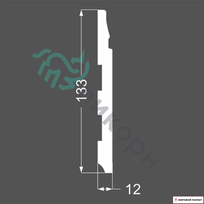 Плинтус напольный Ликорн Белый К-23