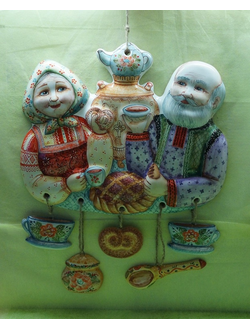 Дед и баба у самовара