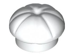 Minifigure, Headgear Hat, Chef Toque, White (3898 / 389801 / 389851 / 4249741 / 6174310 / 6452529)