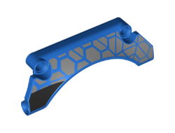 Technic, Panel Car Mudguard Arched 9 x 2 x 3 Straight Top with Silver Polygons and Thick Black Stripe Pattern Model Right Side, Blue (42531pb001R / 6335198)