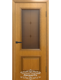 CORDONDOOR/ СТЕЛЛА-2/ ШПОН FINE-LINE/ ОРЕХ/ СТЕКЛО ФОТОПЕЧАТЬ БРОНЗА