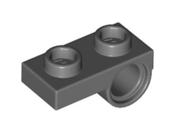Plate, Modified 1 x 2 with Pin Hole on Bottom, Dark Bluish Gray (18677 6396058)