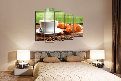 Модульная картина "Горячий сладкий кофе"