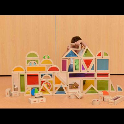 Радужные блоки с зеркалами (58 шт)