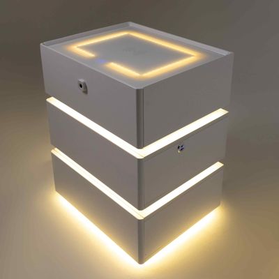 Умная тумбочка с отпечатком пальца | белая