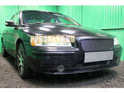 Защита радиатора Volvo S60 (I рестайлинг) 2004-2010 black верх PREMIUM (устанавливается вместо штатной)