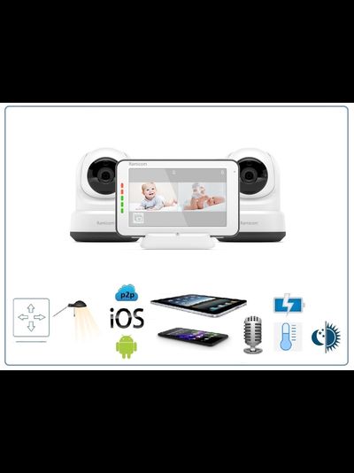 Видеоняня Ramicom VRC250, монитор 5&quot; с 2 поворотными видеокамерами, HD