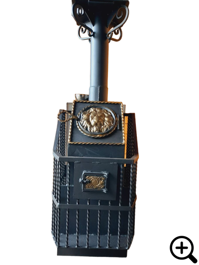 Дровяная банная печь ТОРПЕДА-34, каменка открытая/закрытая (+Бак 80 литров)