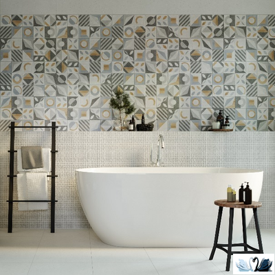 Плитка настенная Gracia Ceramica Supreme grey mosaic wall 25 х 60 см мозаика