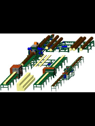 Лесопильная линия № 3 для распиловки среднего леса, от