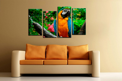 Модульная картина "Попугай"