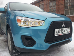 Защита радиатора Mitsubishi ASX 2013-2017 black верх PREMIUM