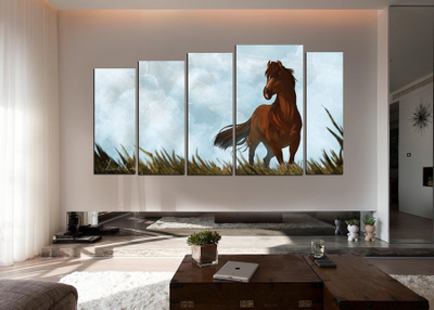 Модульная картина "Гордый мустанг"