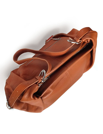 (АРТИКУЛ: 9991/8) СУМКА МЕШОК, БОЛЬШАЯ, НАТУРАЛЬНАЯ КОЖА, РЫЖАЯ,  РУЧКА ЧЕРЕЗ ПЛЕЧО