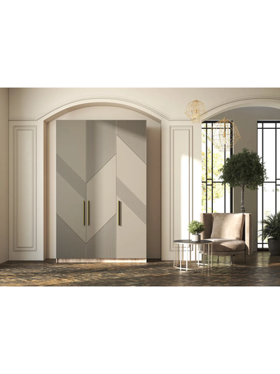 Тринити ШК-001 шкаф 3 створчатый Дуб Крафт серый/МДФ - матовая Флан GA-06