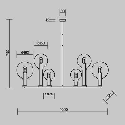 Подвесной светильник Status, MOD333PL-06B1