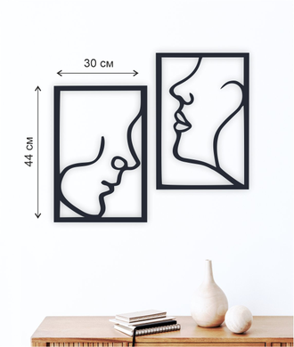 Деревянное настенное панно "Лица"